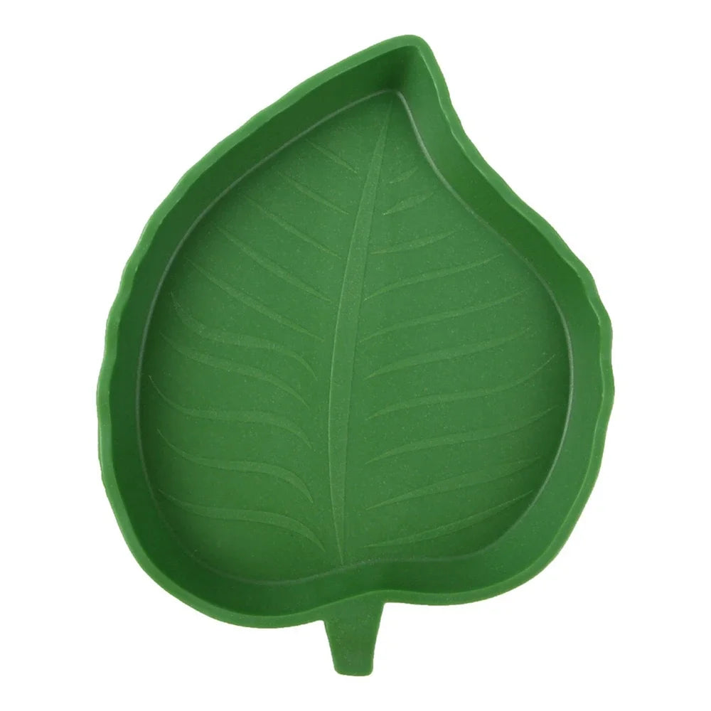 Leaf Shape Reptile Feeder And Water Bowl Durable For Pets
