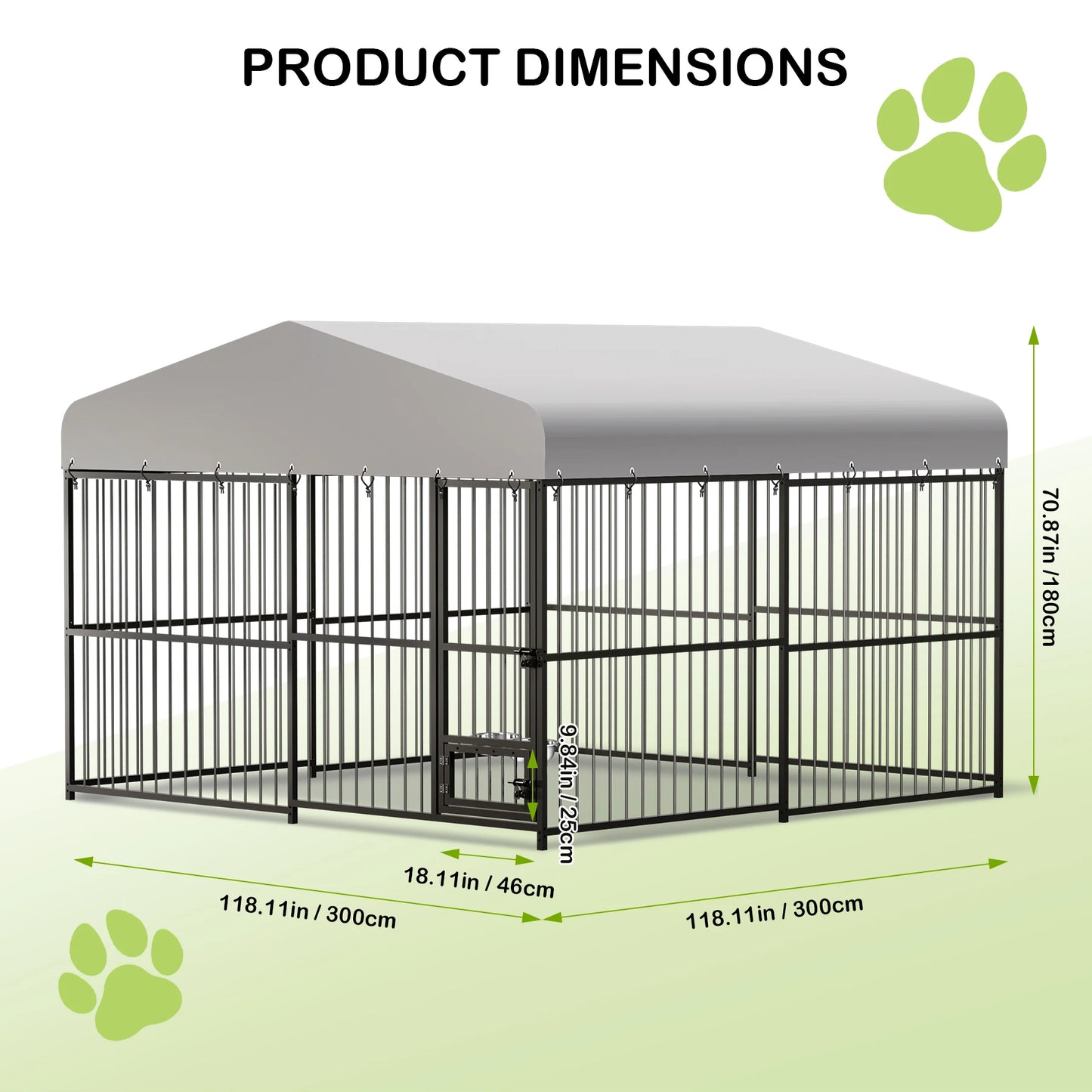 Twister CK Heavy Duty Outdoor Dog Kennel Roof UV Resistant