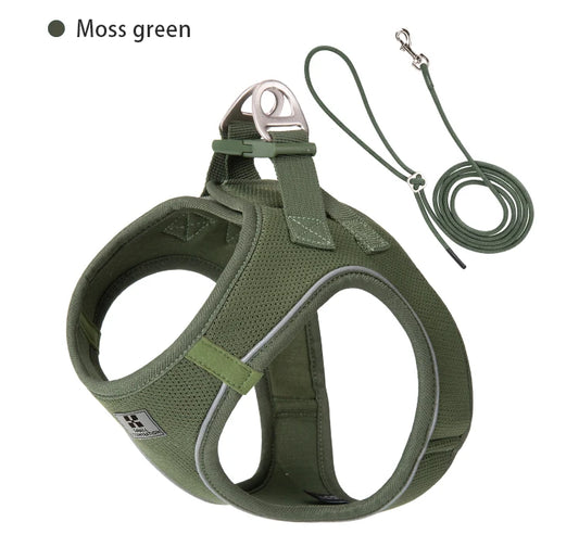 Adjustable Reflective Dog Harness Leash Set For Pets