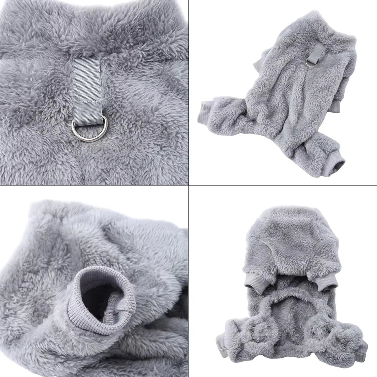 Winter Warm Flannel Dog Jumpsuit For Small And Medium Dogs