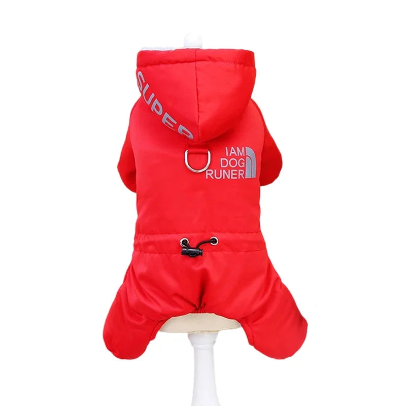 NONECN Thicken Winter Dog Jumpsuit Waterproof Hoodie