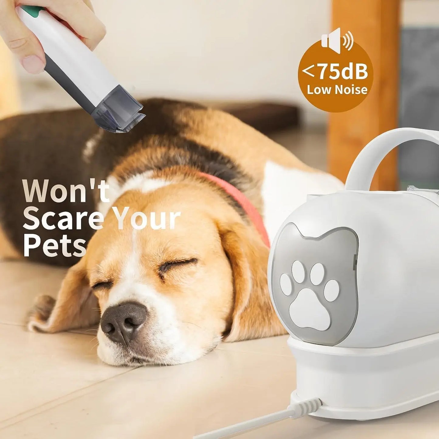 Pet Grooming Vacuum Kit With Clipper Nail Grinder 6 Tools