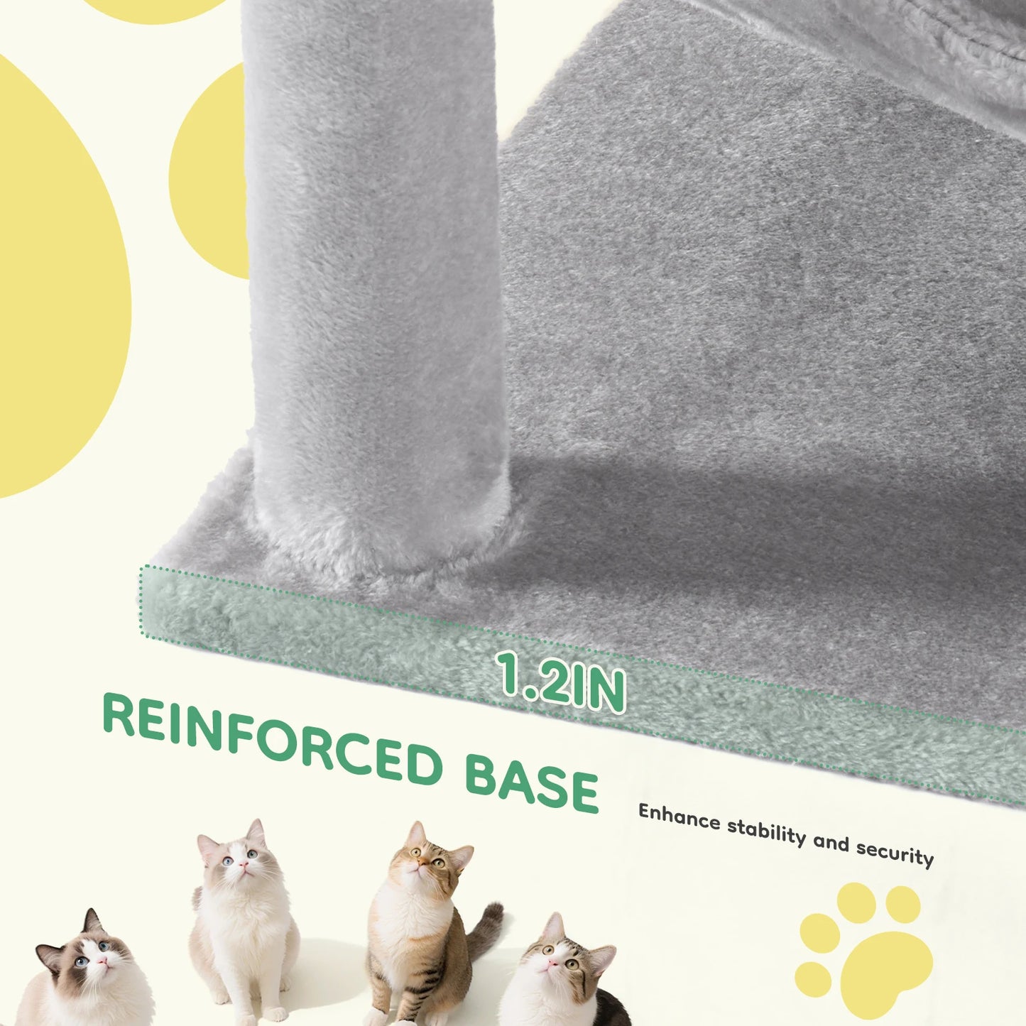 JHK Cat Tree Indoor Multi Cat Climbing Tower With Natural Sisal Posts