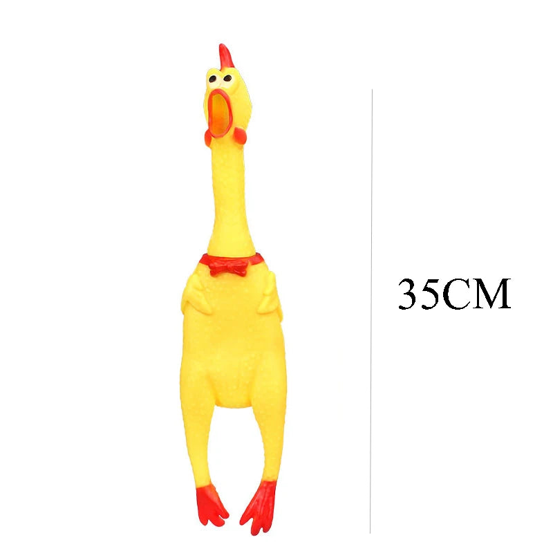 DKSTINYE Squeaky Chicken Dog Toy Squeaker Chew Rubber
