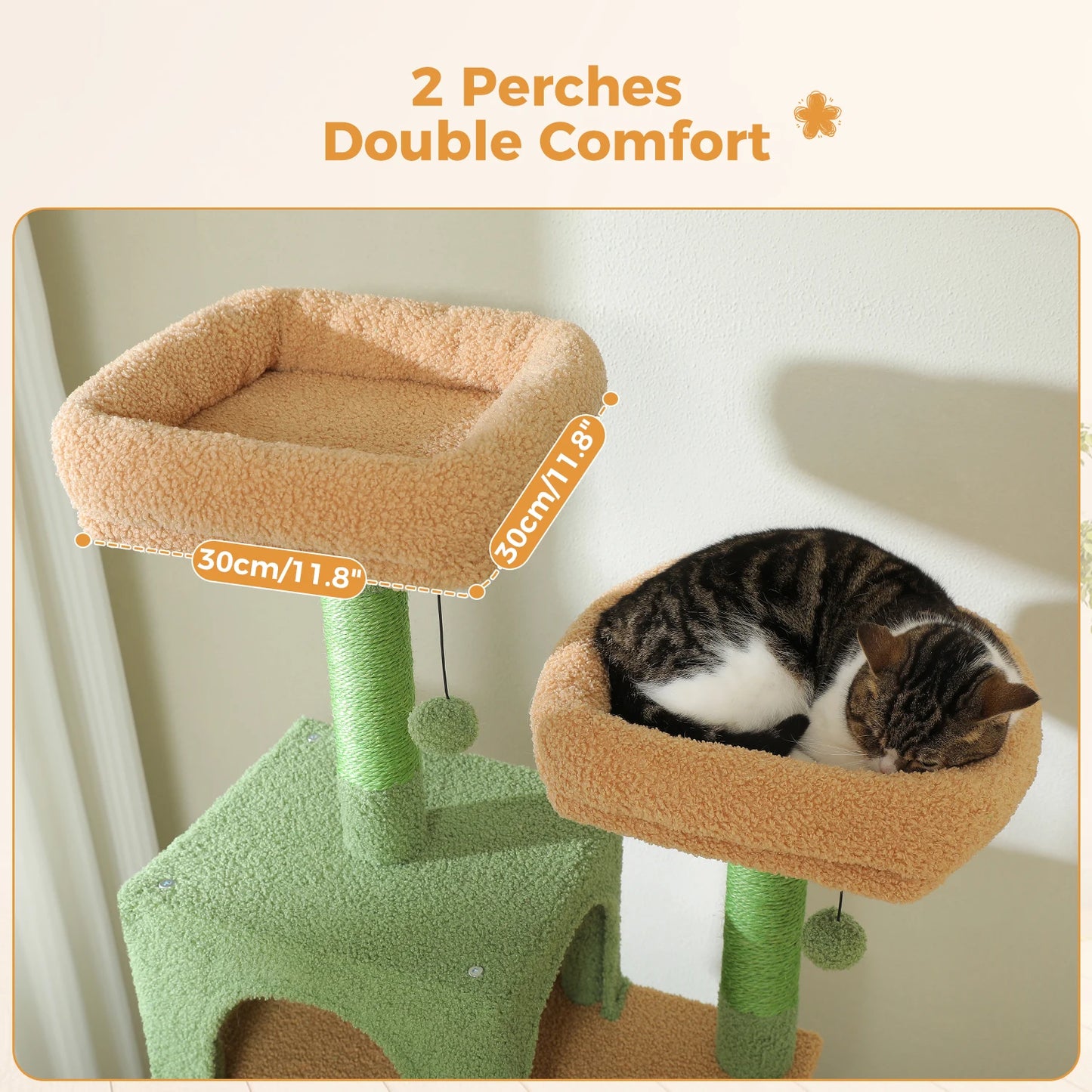 PETEPELACN Cat Tree Tower With Sisal Scratching Posts