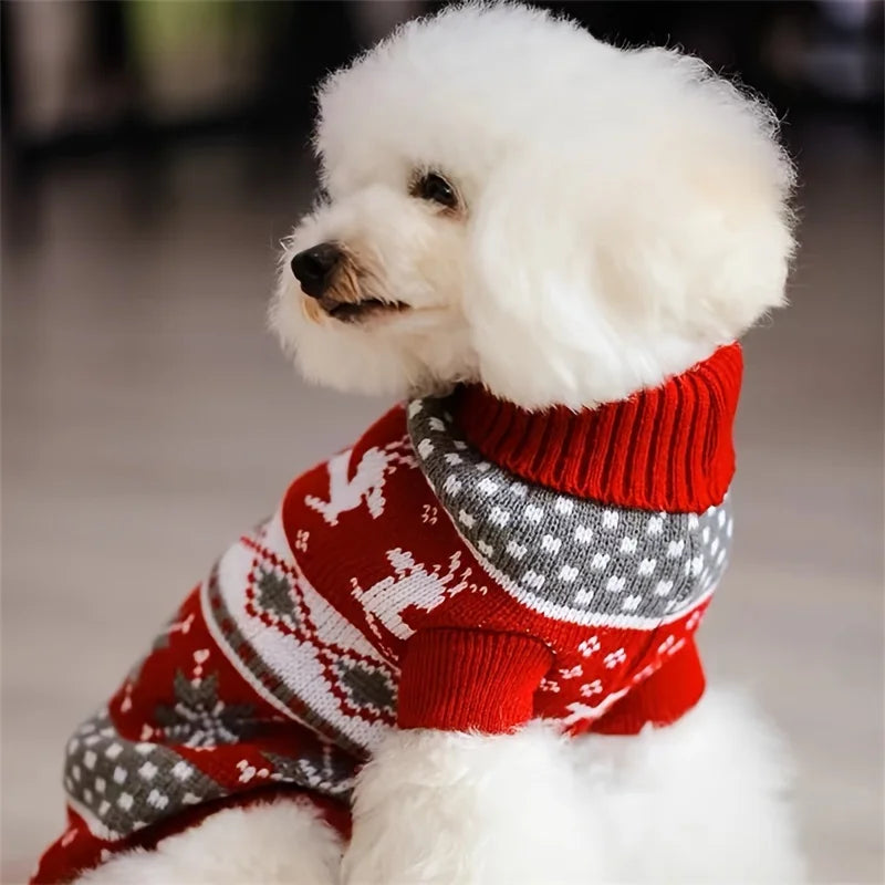 Christmas Style Knitted Wool Pet Sweater for Dogs and Cats