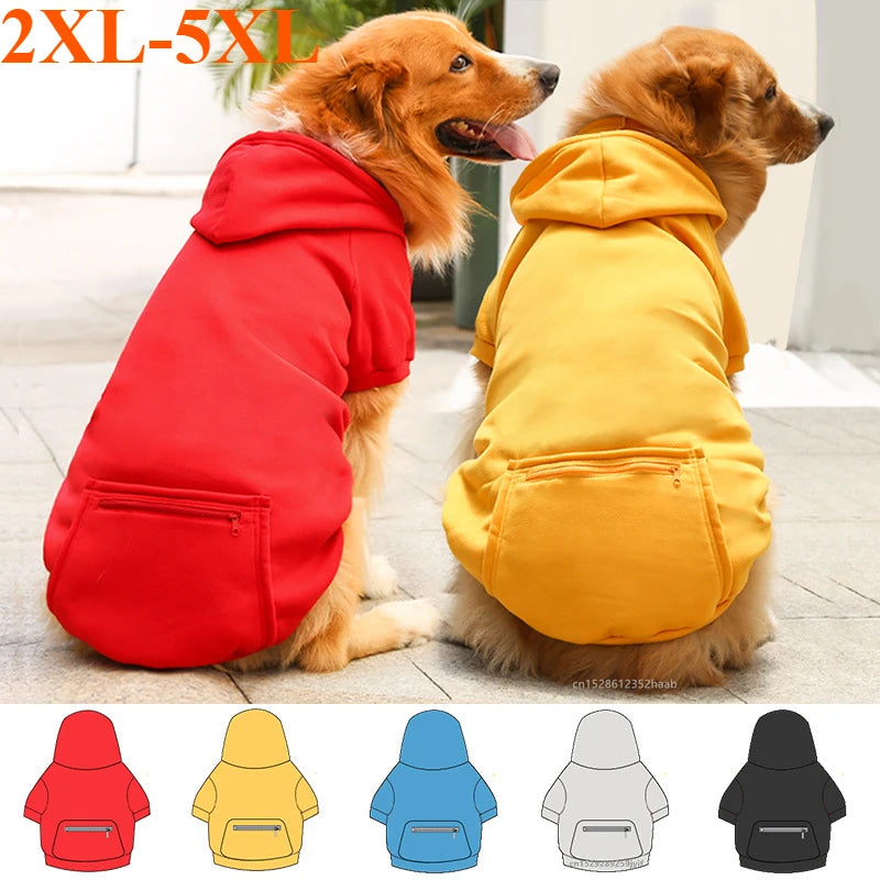 Dog Hoodie For Large Breeds Autumn Winter Thermal Coat