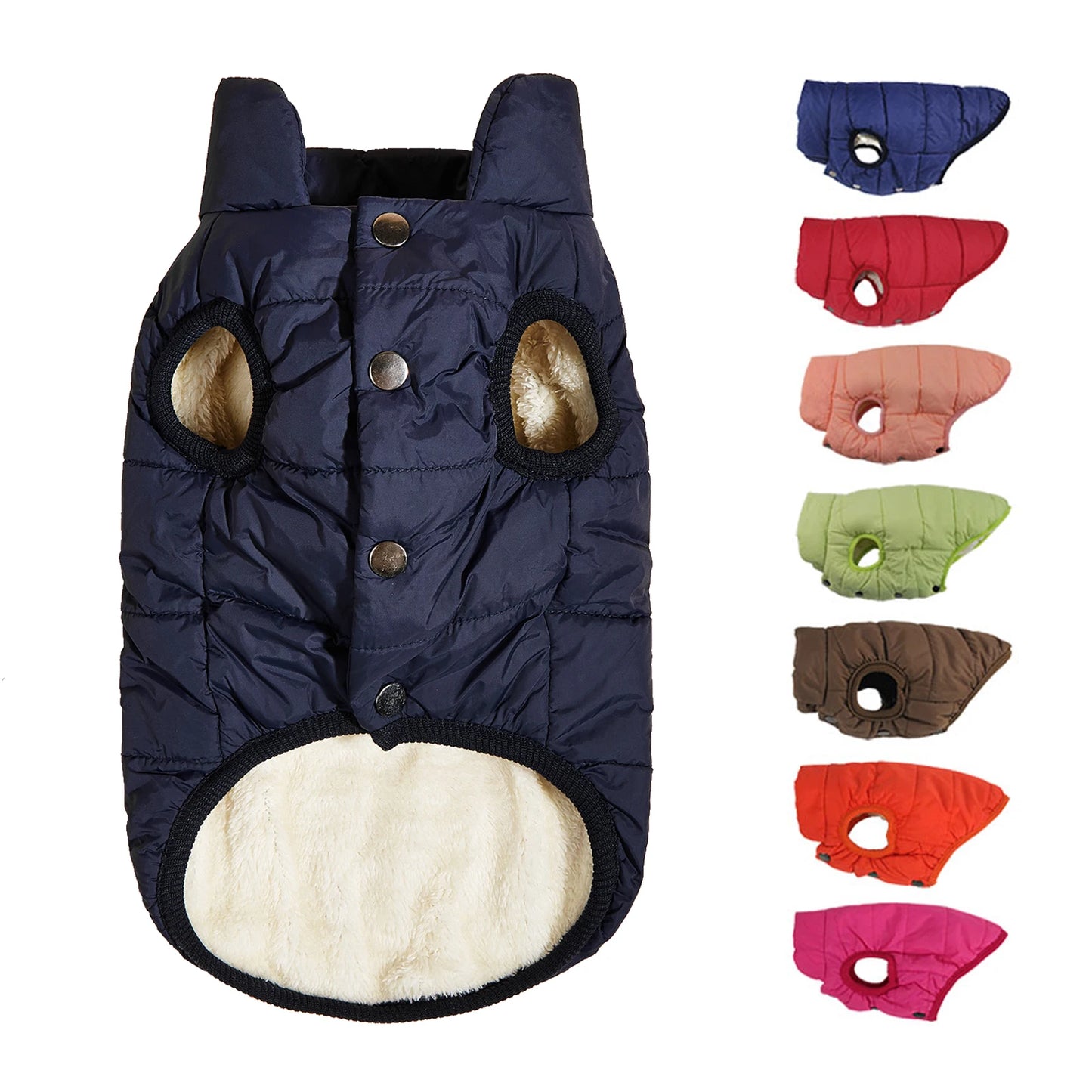 Winter Dog Jacket With Fleece Lining Cold Weather Coat