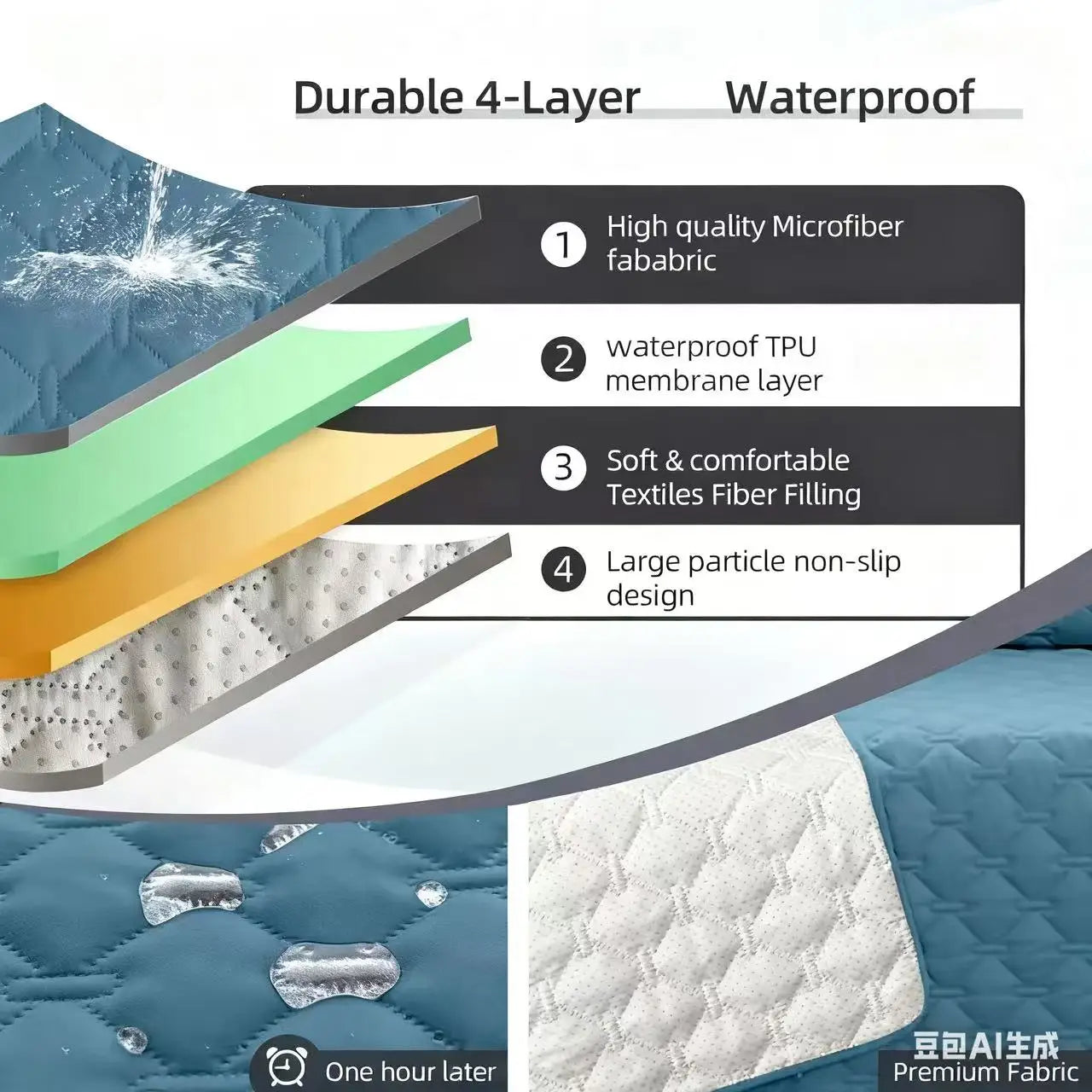 NONECN Waterproof Non-Slip Dog Bed Cover And Pet Blanket