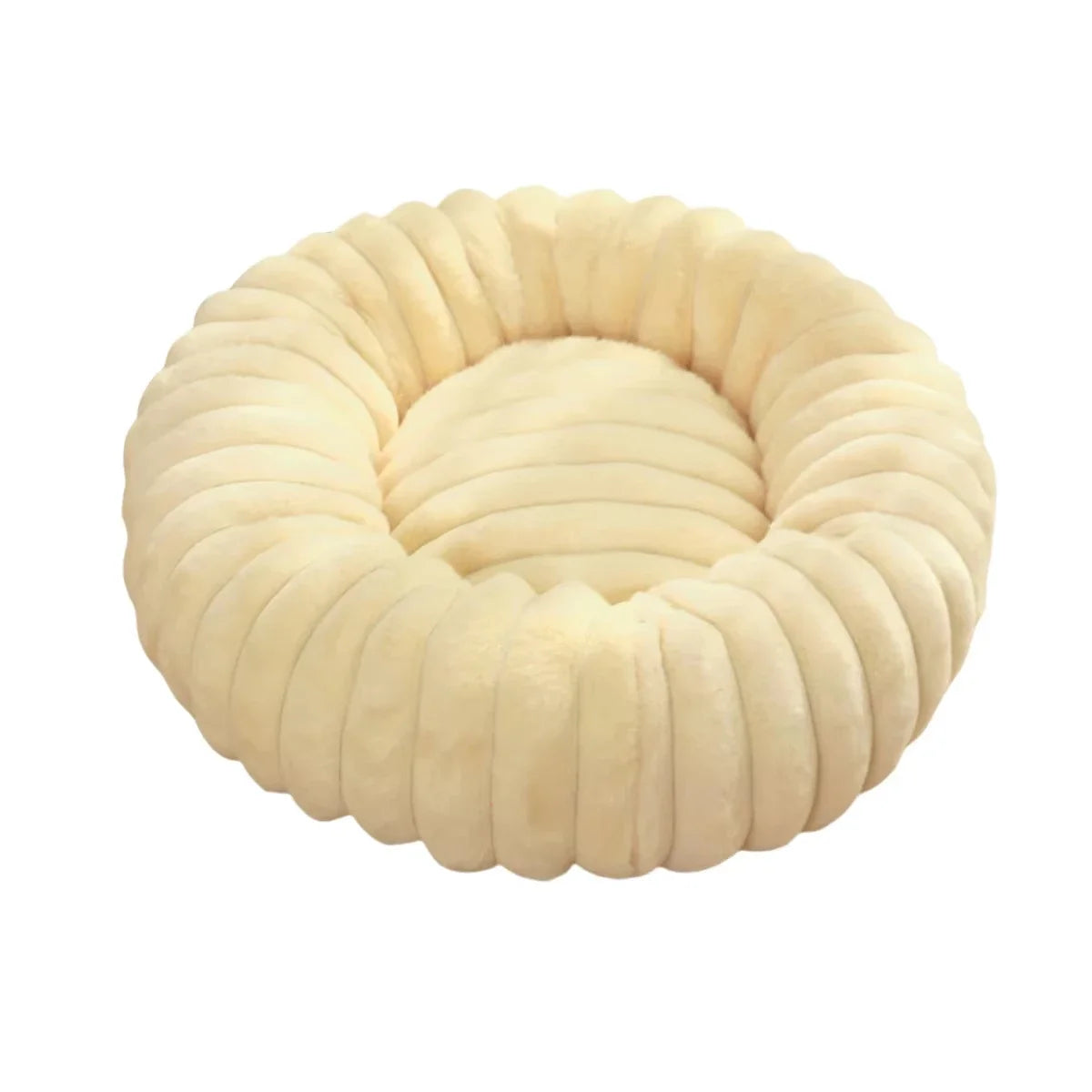 Round Plush Pet Bed For Dogs And Cats Winter Warm Cozy