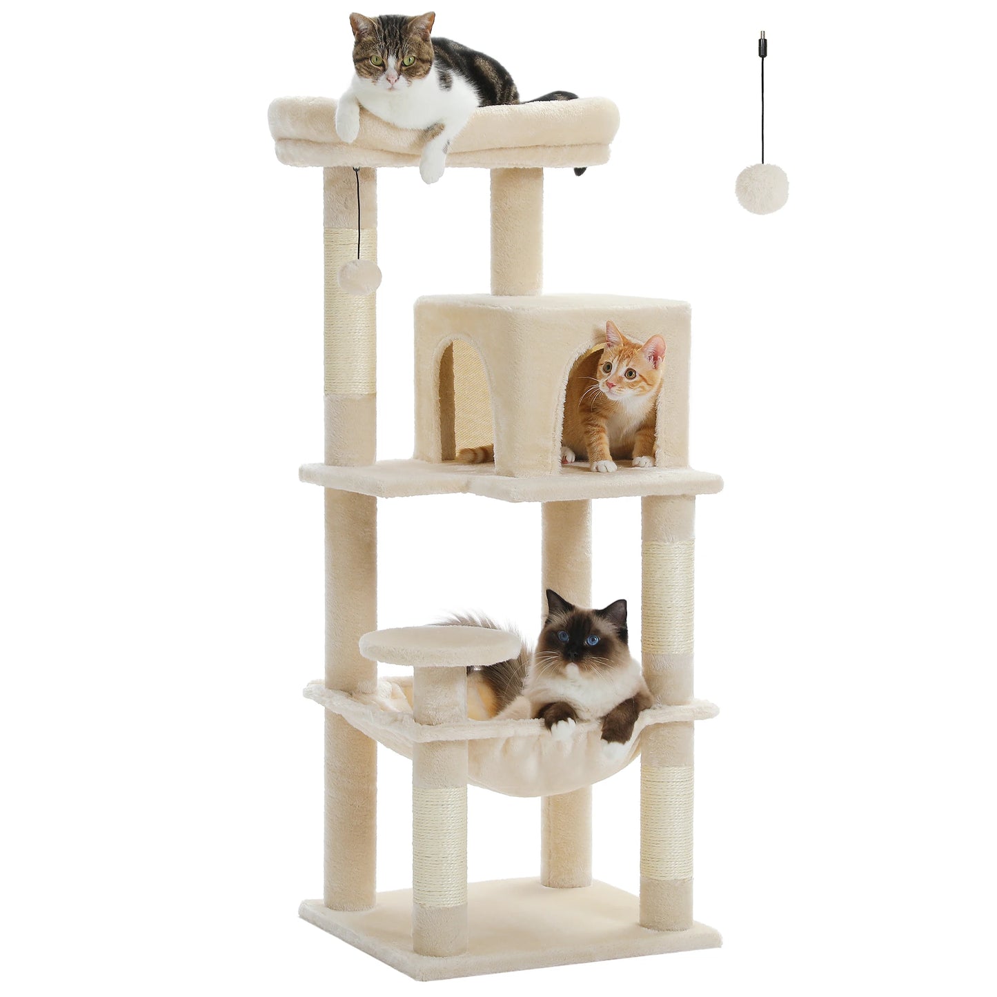 PETEPELACN Cat Tree Indoor Five Level Tower With Metal Frame