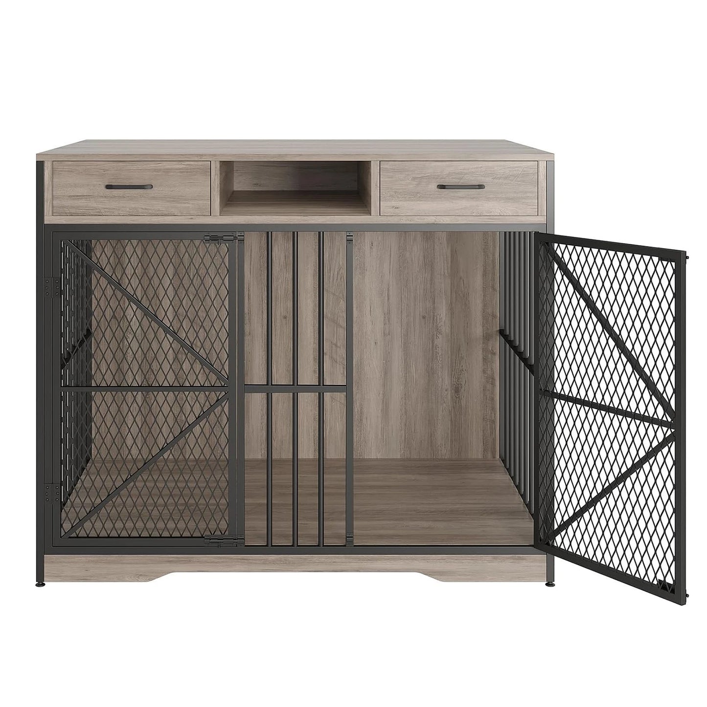 HiMISS Heavy Duty Dog Crate Furniture Kennel Table With Drawers