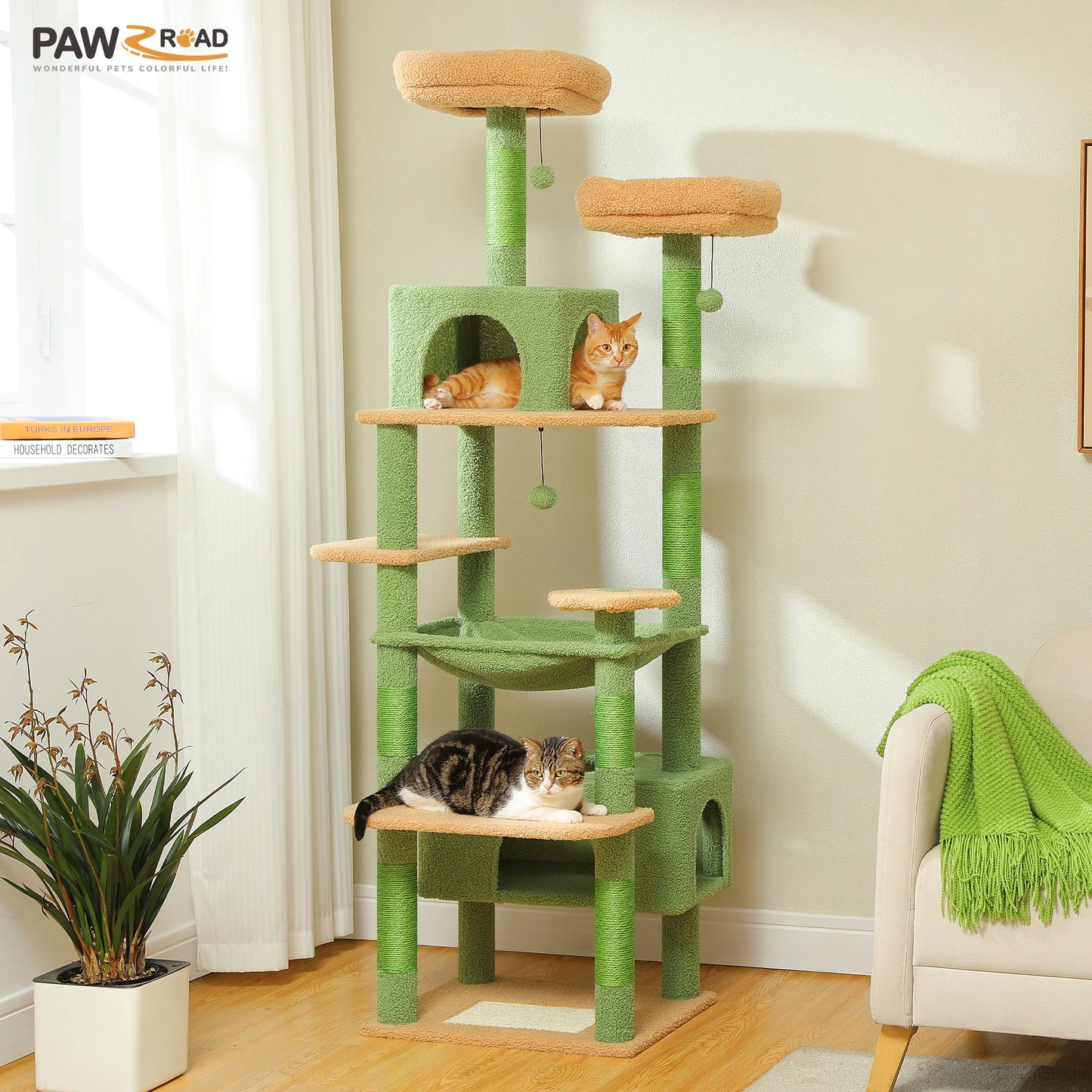 PETEPELACN Cat Tree Tower With Sisal Scratching Posts