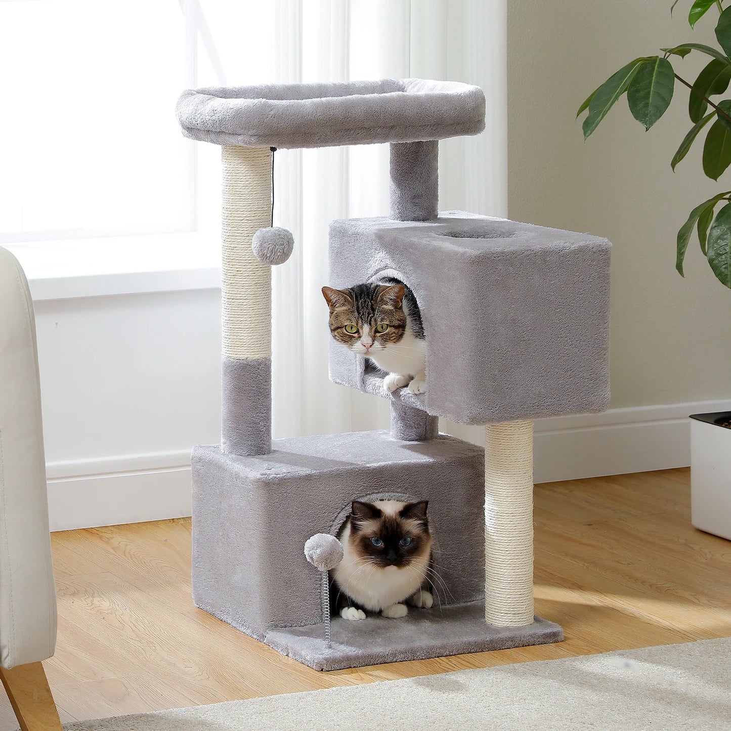PAWZ Road Multi-Level Cat Tree Tower With Sisal Scratching Posts