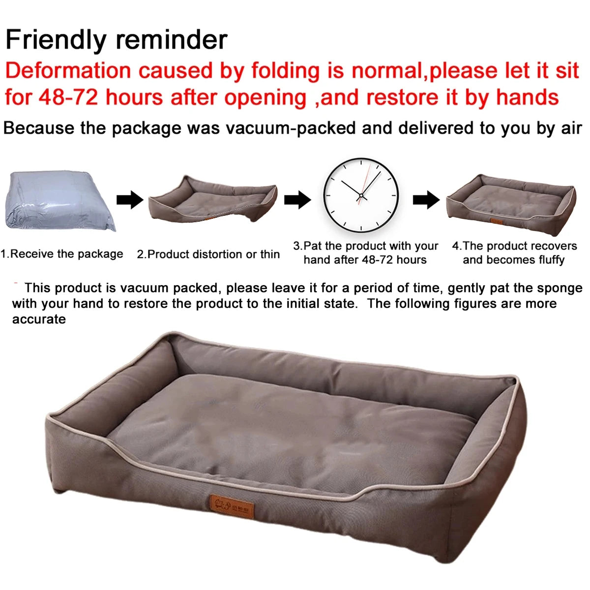 Square Dog Bed For Large Dog Sofa Style Waterproof