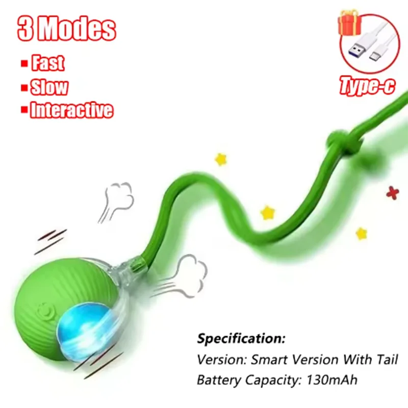 Interactive Cat Toys Teaser Ball and Rotating Stick For Kittens