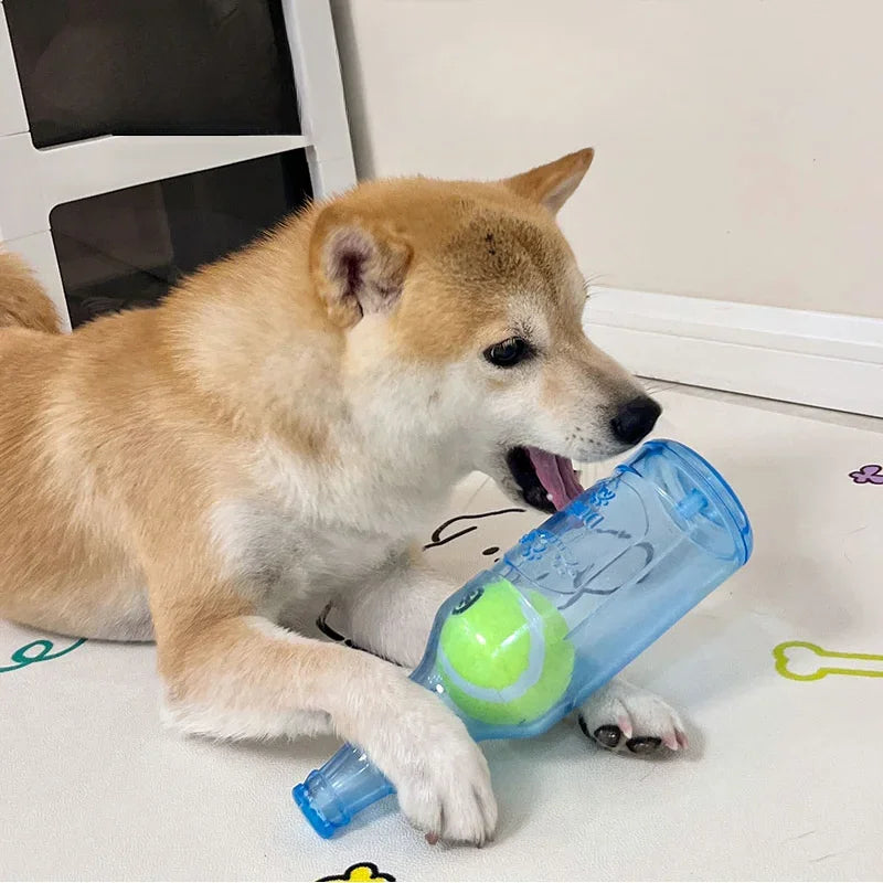 TPR Beer Bottle Chew Toy With Tennis Ball For Dogs