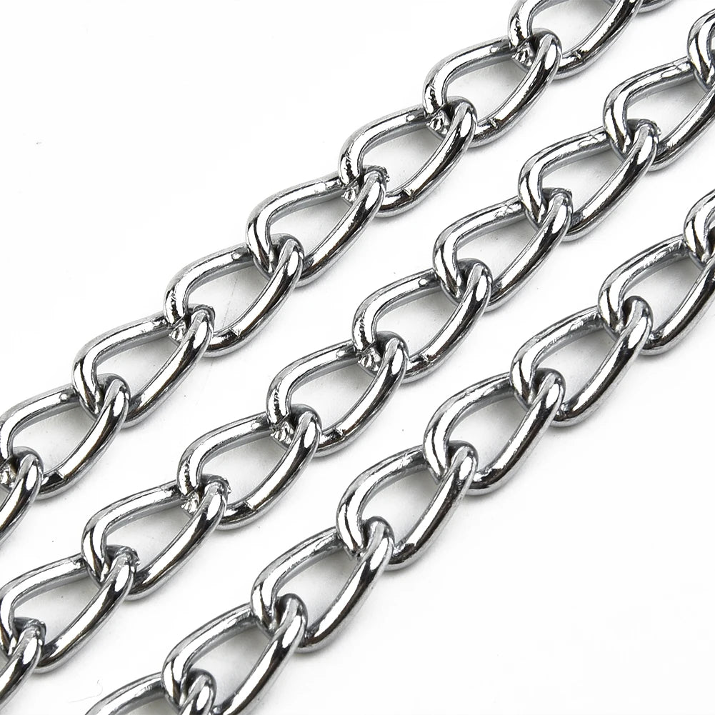 NONECN Metal Chain Dog Lead With Leather Handle