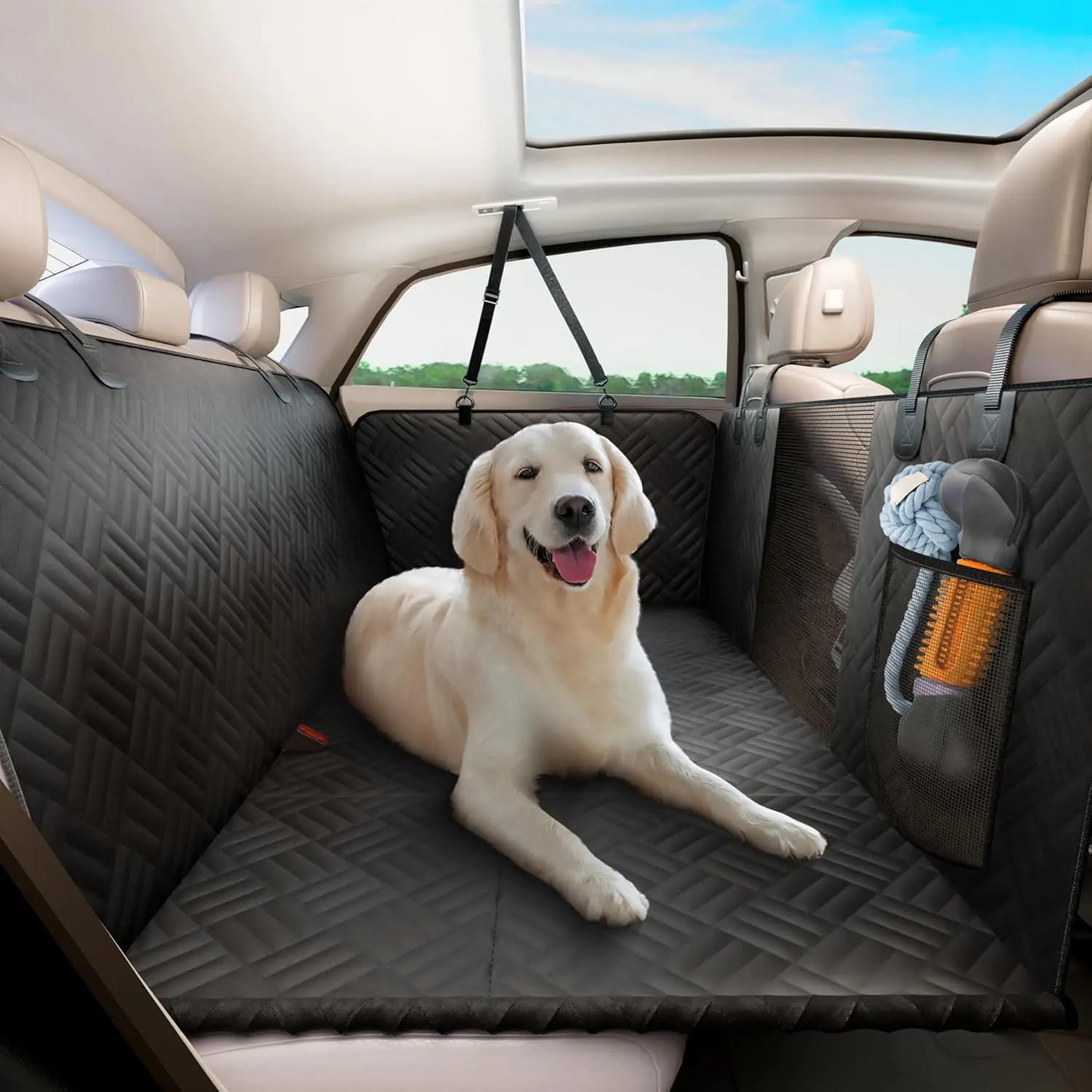 NONECN Heavy Duty Dog Seat Cover For Cars And SUVs Rear Seat Hammock