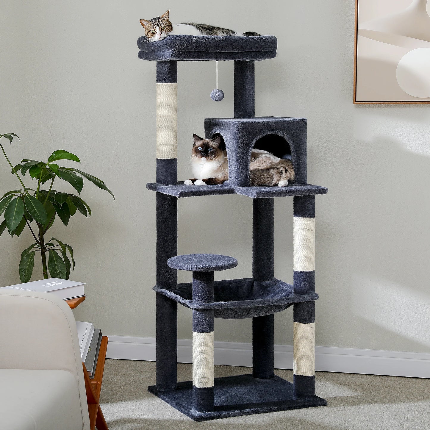 PAWZ Road Cat Tree Indoor 5-Level Tower With Scratching Posts
