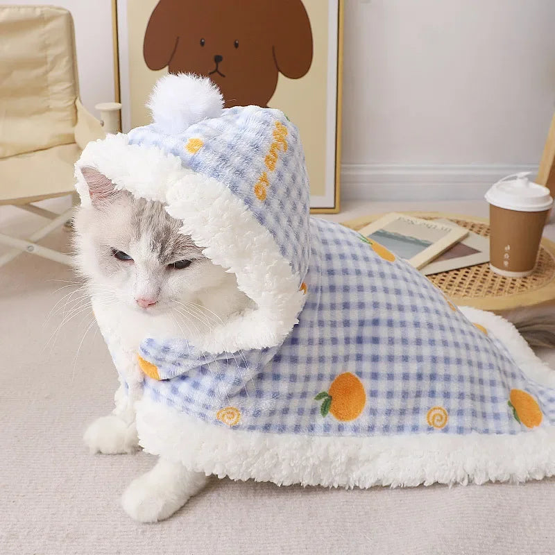 NONECN Autumn Winter Dog Cloak Blanket Windproof Jacket