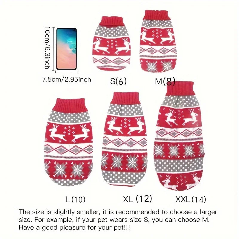 Christmas Style Knitted Wool Pet Sweater for Dogs and Cats