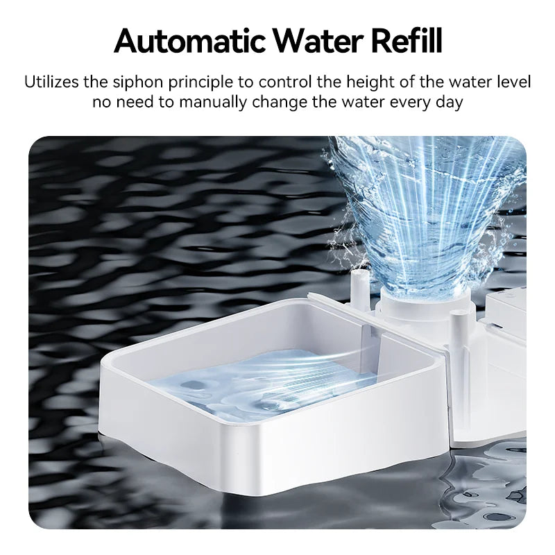 ROJECO 2In1 Automatic Pet Feeder and Water Fountain Kibble Dispenser for Cats