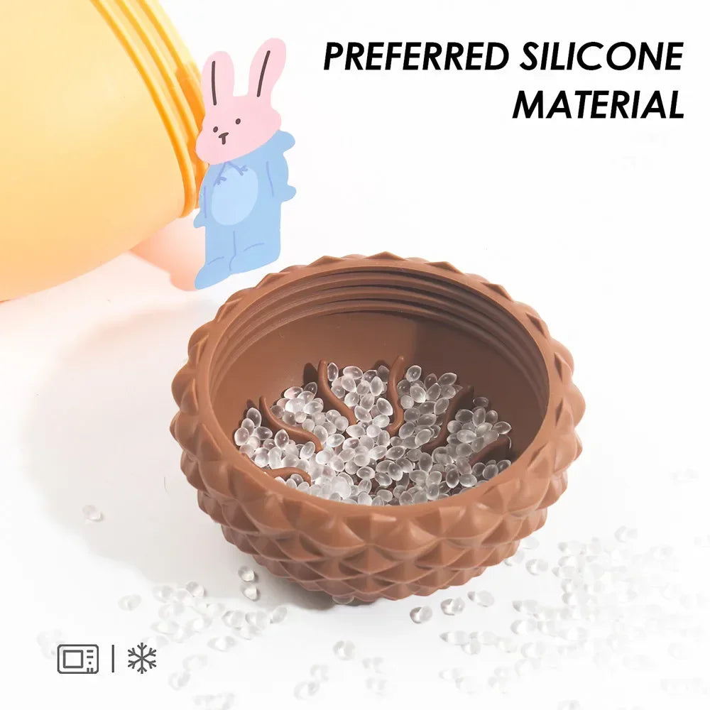 Silicone Acorn Puzzle Dog Toy For Slow Feeding And Teething