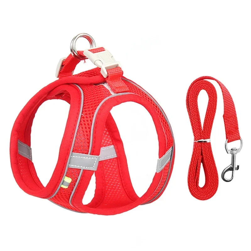 NONECN Puppy Harness Set Adjustable Quick Release Vest Small Dogs