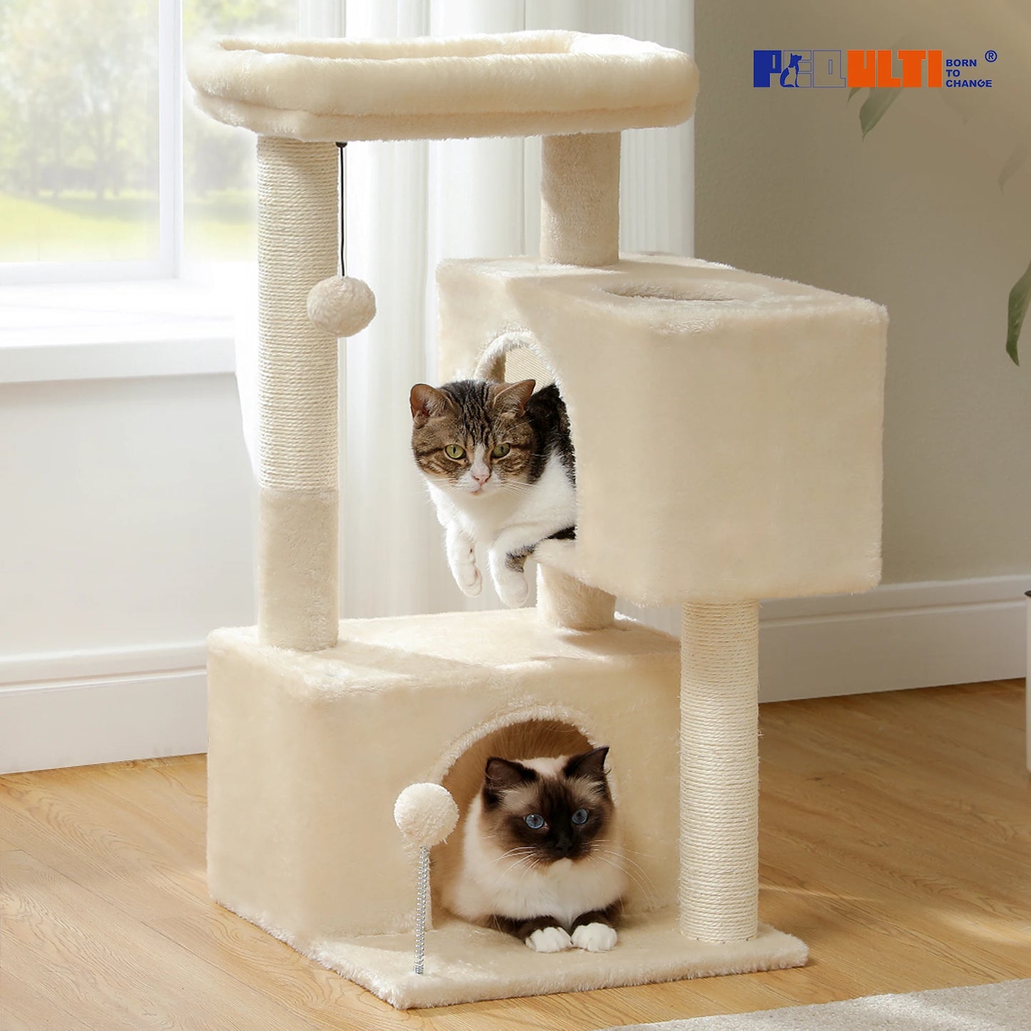 PAWZ Road Multi-Level Cat Tree Tower With Sisal Scratching Posts