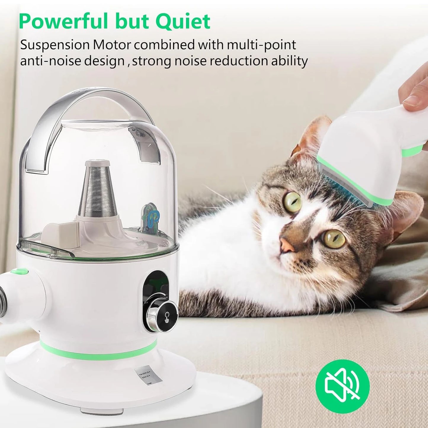 HiMISS Pet Grooming Kit With Quiet Vacuum And 5 Tools