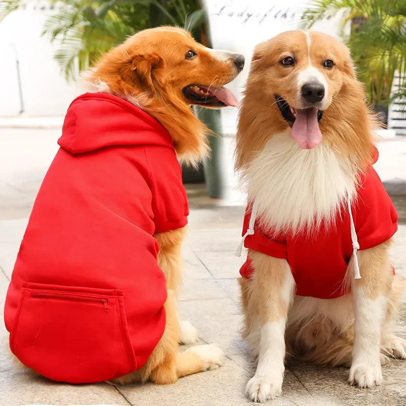 Dog Hoodie For Large Breeds Autumn Winter Thermal Coat