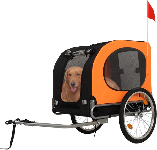 HiMISS Steel Dog Bike Trailer Folding With Universal Coupler