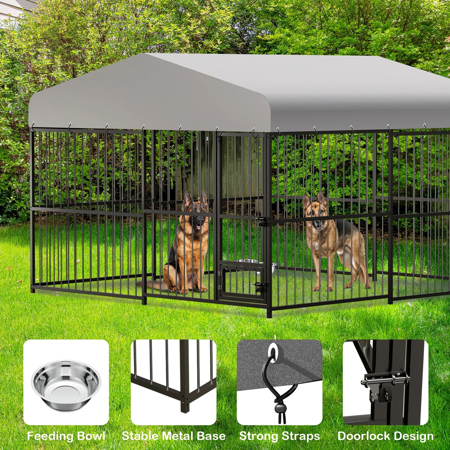 Twister CK Heavy Duty Outdoor Dog Kennel Roof UV Resistant