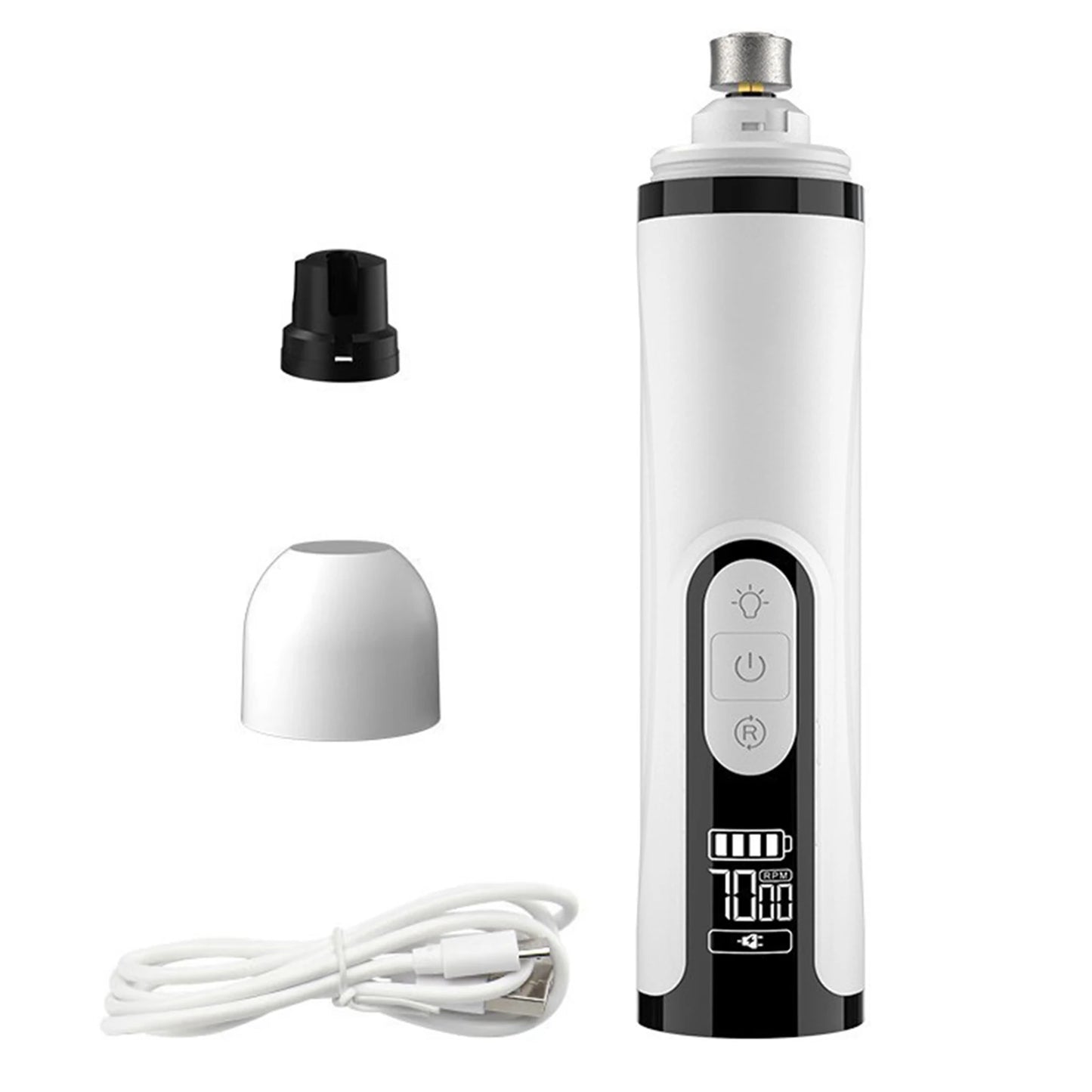 APWIKOGER Electric Pet Nail Grinder Rechargeable Trimmer With 2 Led Lights