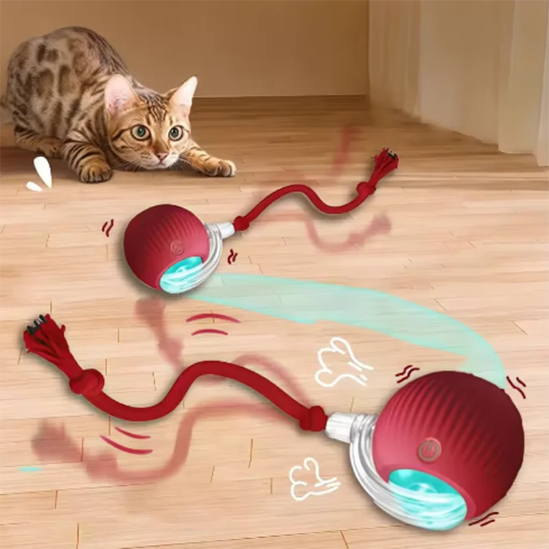 Interactive Cat Toys Teaser Ball and Rotating Stick For Kittens
