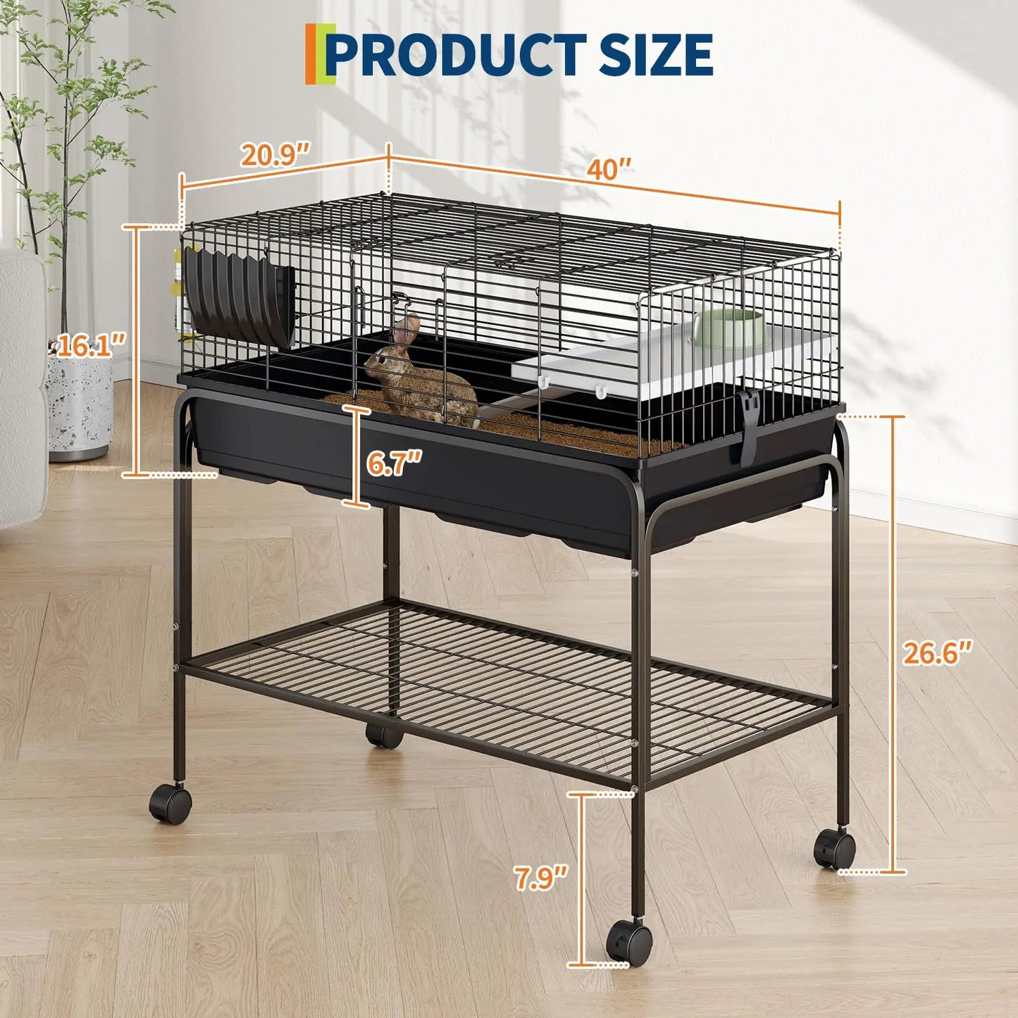 HiMISSCN Hamster Cage Kit With Removable Storage Shelf