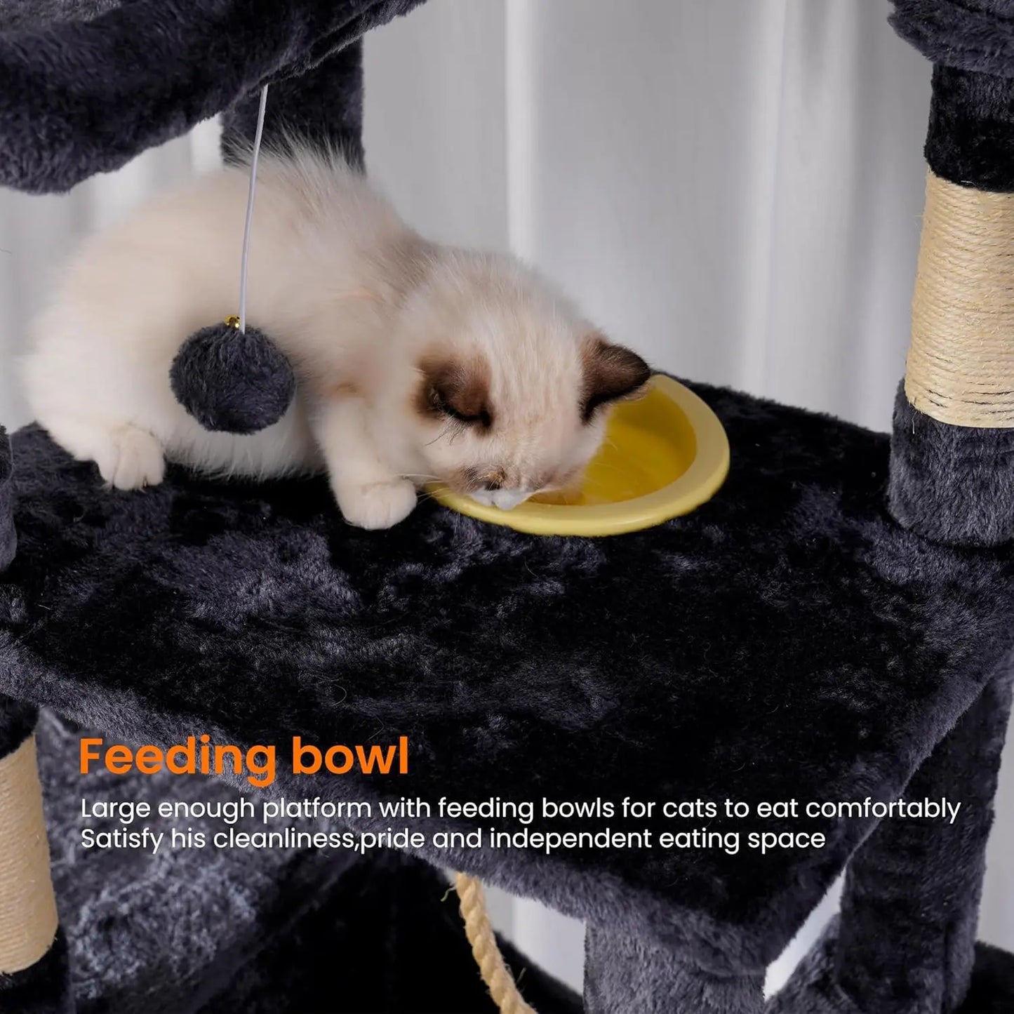 Multi Level Cat Tower With Plush Perches And Caves For Indoor Cats