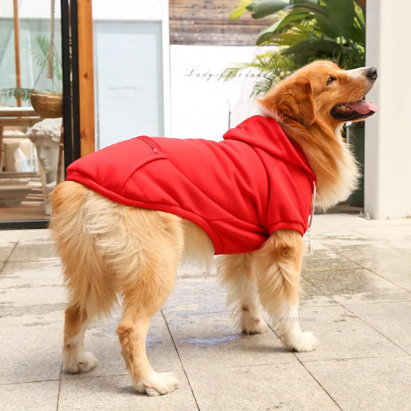 Dog Hoodie For Large Breeds Autumn Winter Thermal Coat