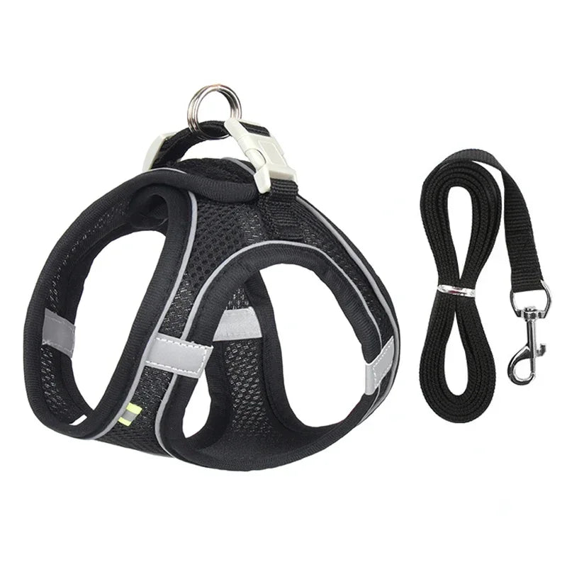 NONECN Puppy Harness Set Adjustable Quick Release Vest Small Dogs