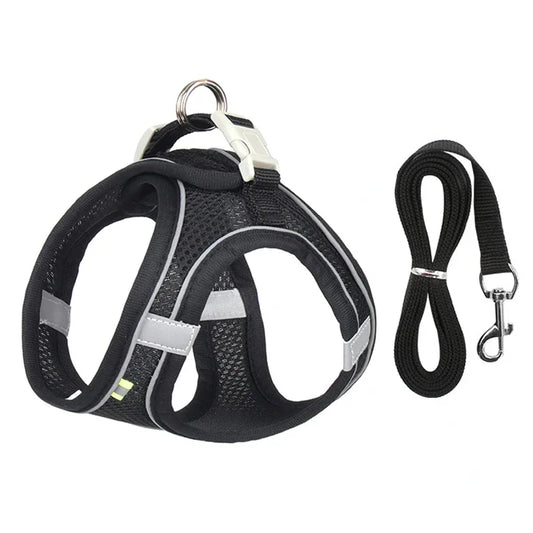 NONECN Puppy Harness Set Adjustable Quick Release Vest Small Dogs