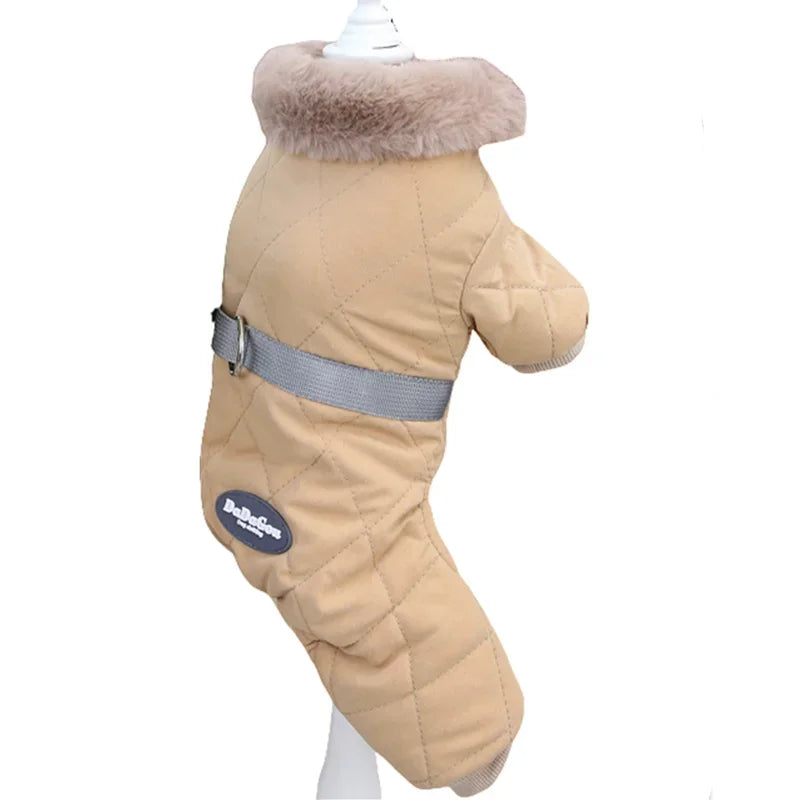 NONECN Thicken Winter Dog Jumpsuit Waterproof Hoodie