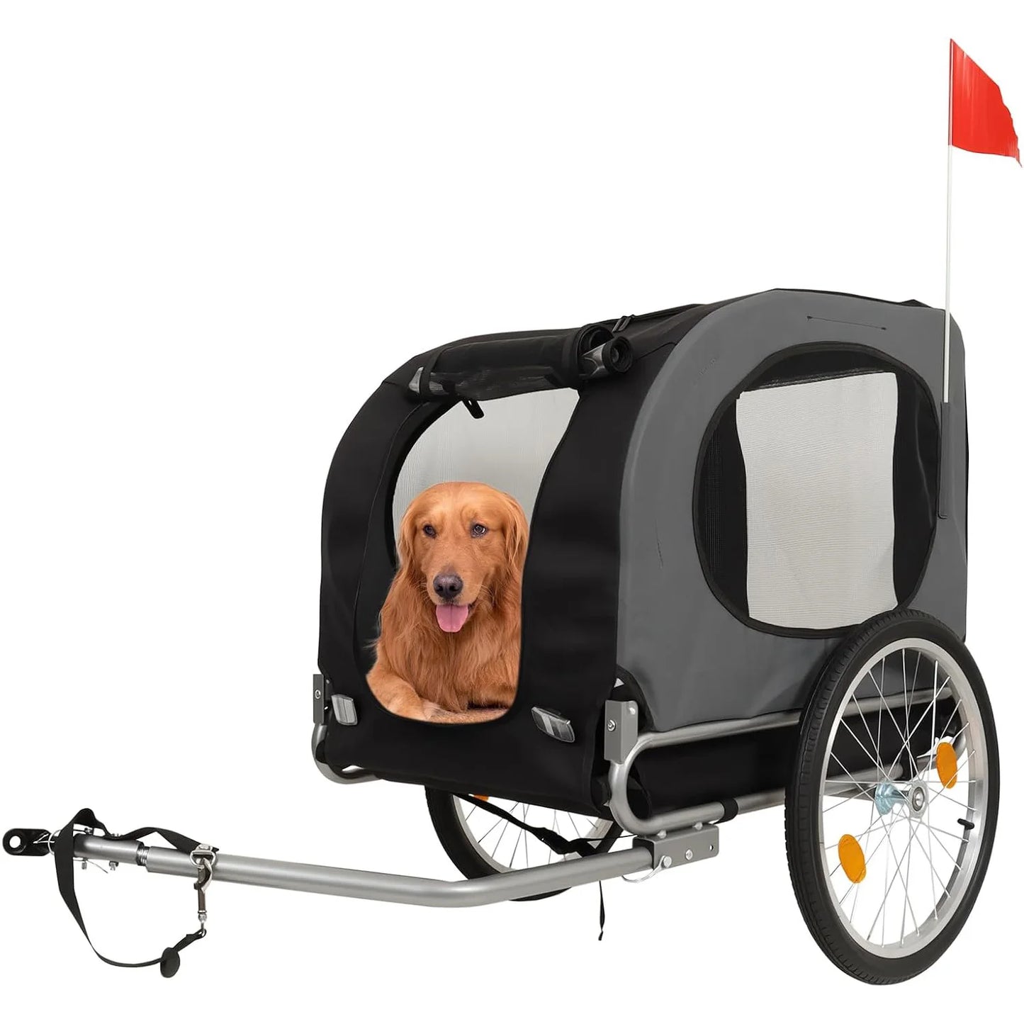 HiMISS Steel Dog Bike Trailer Folding With Universal Coupler