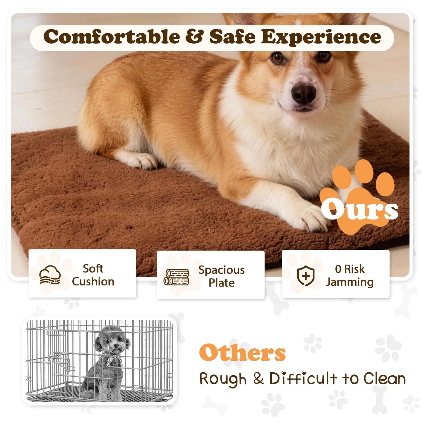 Wooden Dog Crate Furniture With Thick Cushion And Double Door
