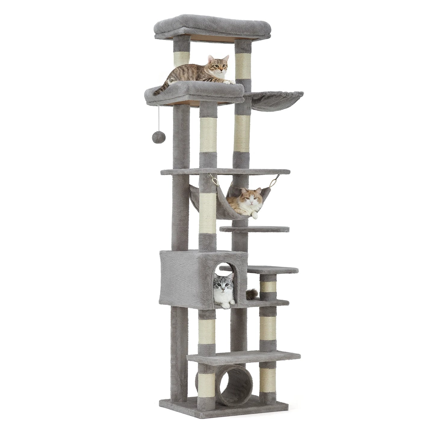 HiMISSCN Multi Level Cat Tree Tower With Scratching Posts Hammock