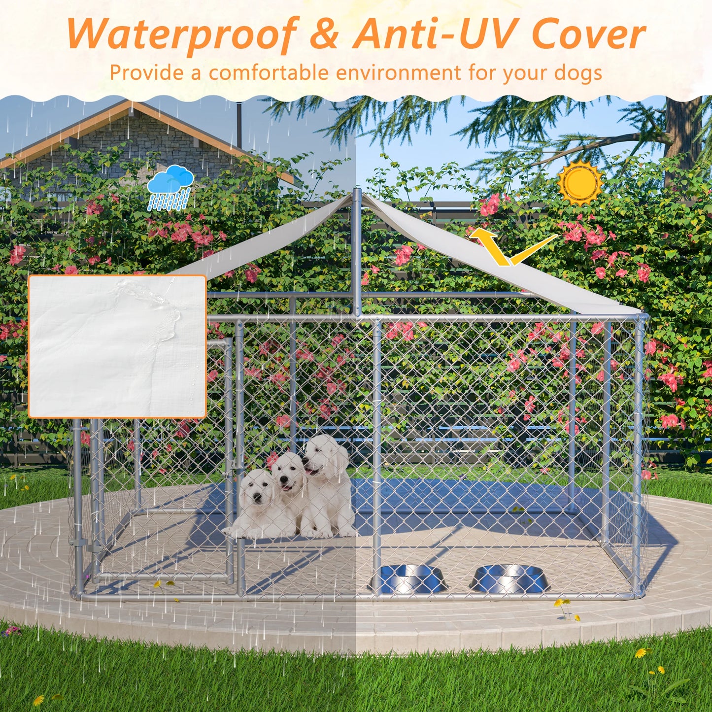 Outdoor Dog Kennel Heavy Duty Shade Playpen Enclosure