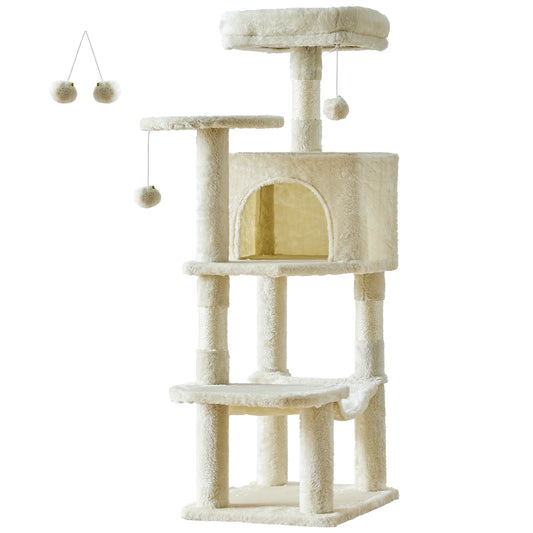 JHK Cat Tree Indoor Multi Cat Climbing Tower With Natural Sisal Posts