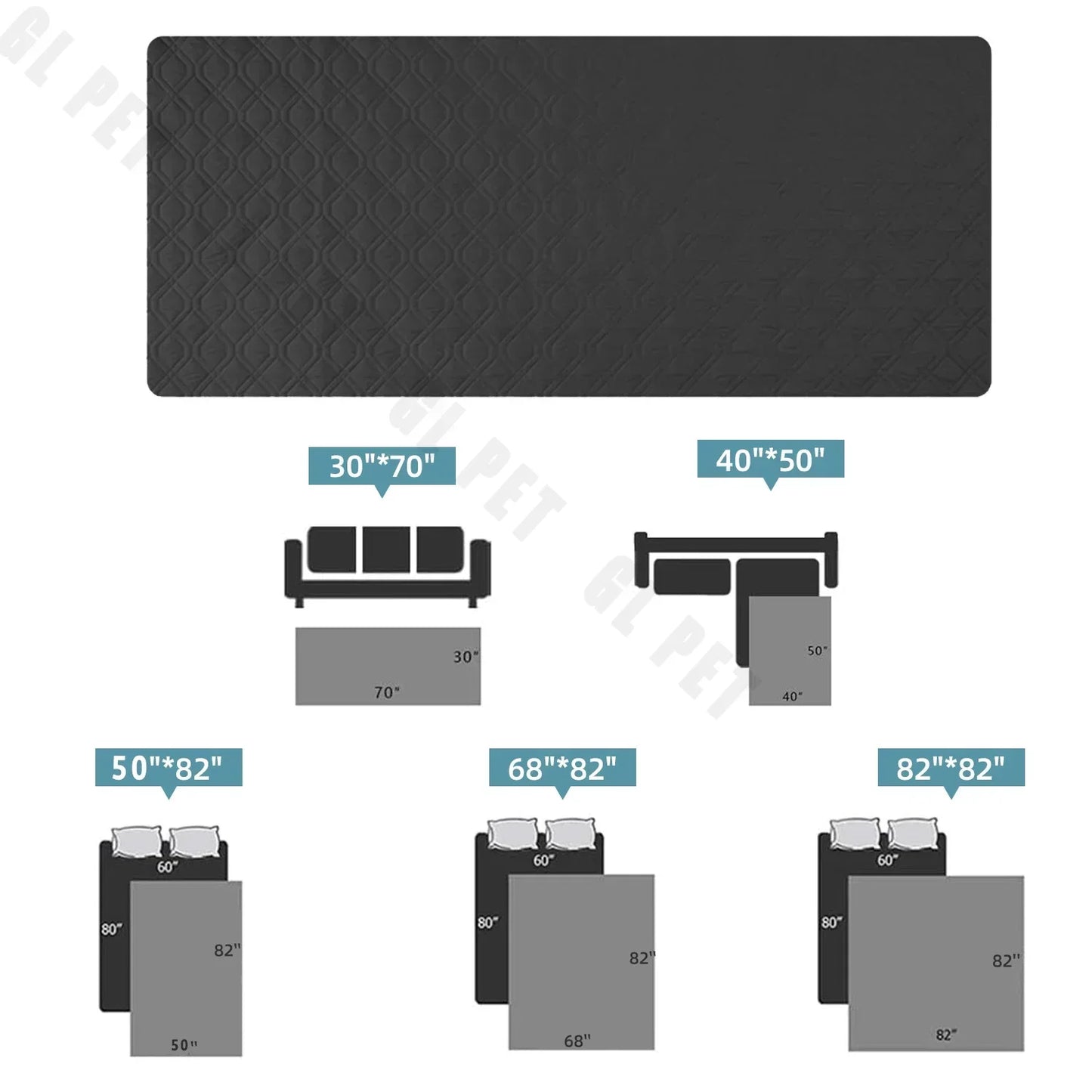 NONECN Waterproof Non-Slip Dog Bed Cover And Pet Blanket