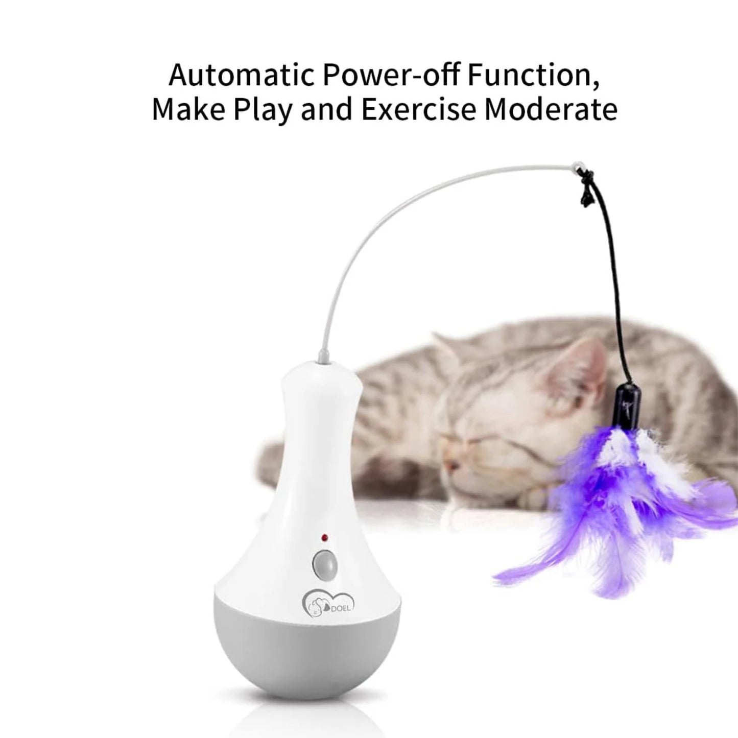 DOEL Cat Interactive Feather Toy Kitten Teaser Automatic Indoor Play