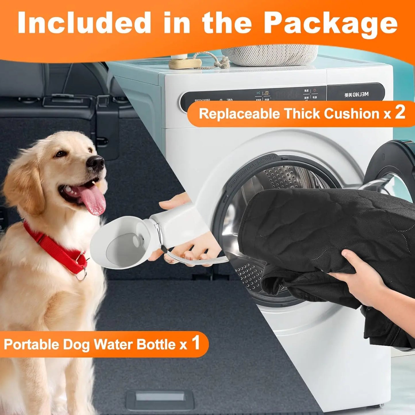 Wedyvko Back Seat Extender Hammock For Dogs Car Cover